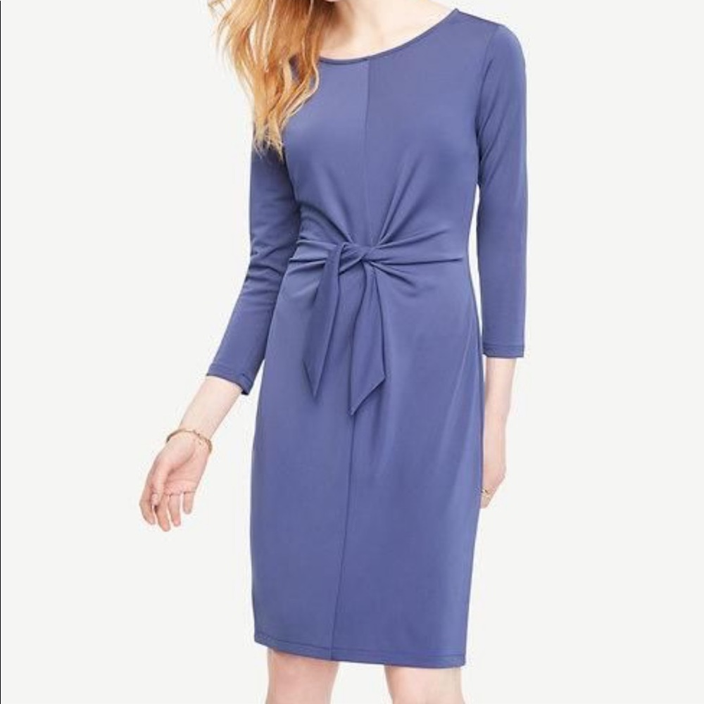 Ann Taylor Blue Tie Front Dress